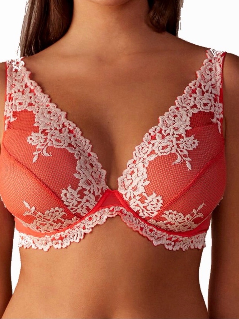 Intimissimo Elena Pretty Flowers Balconette Lace Plunge Bra 34D NWT